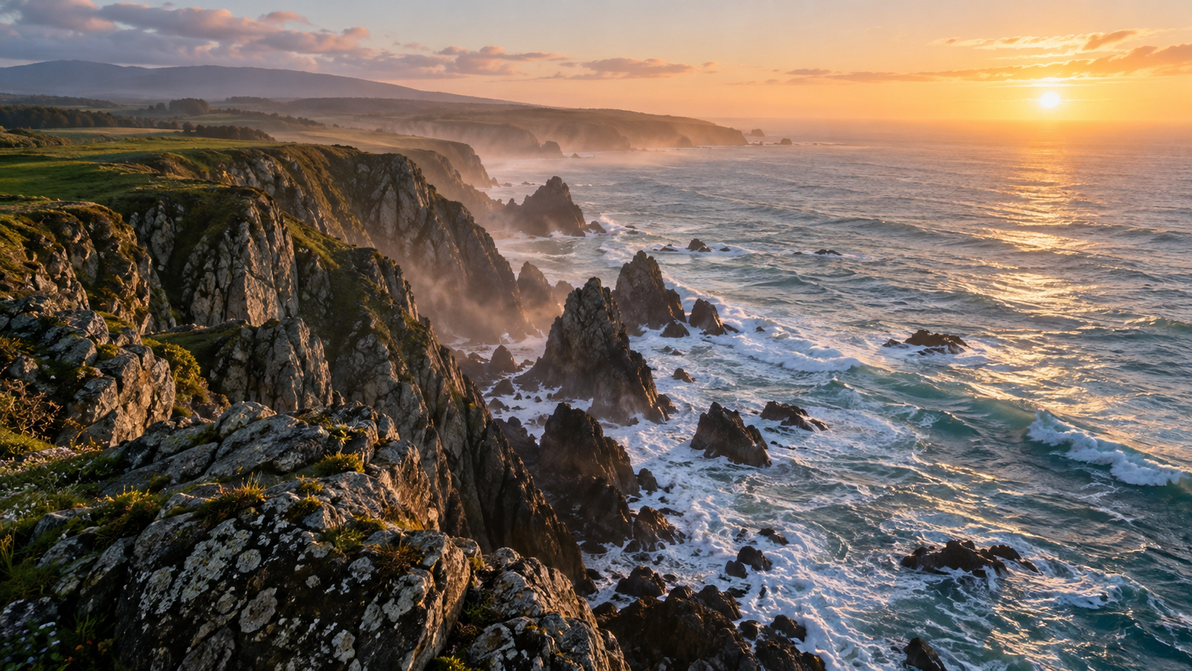 One self-created coastal-sunrise reference image.